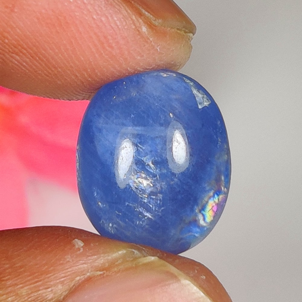 6.54 Ct Natural Blue Sapphire Oval Cab: Weight - 6.54 Ct / Size- 13.10 x 10.80 x 6.50 mm / Shape - Oval Cab / Clarity - SI / Origin - Sri Lanka / Treatment - Diffused