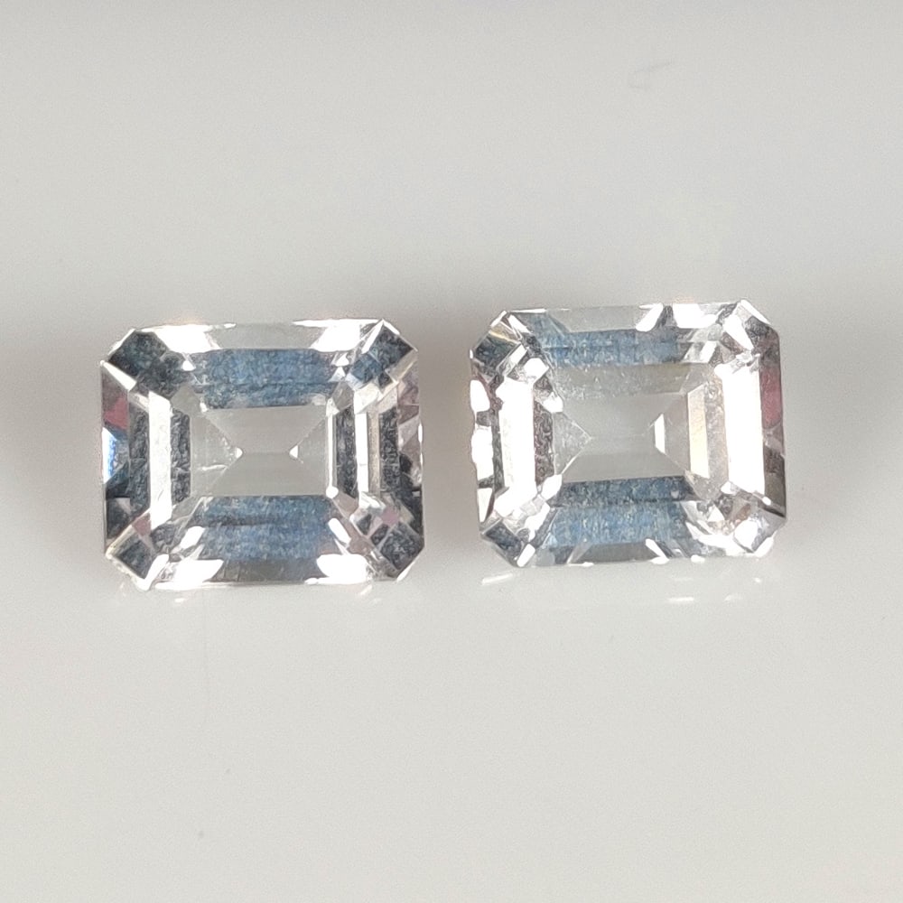 3.31 Ct Natural White Beryl Emerald Cut Pair (1 of 2)