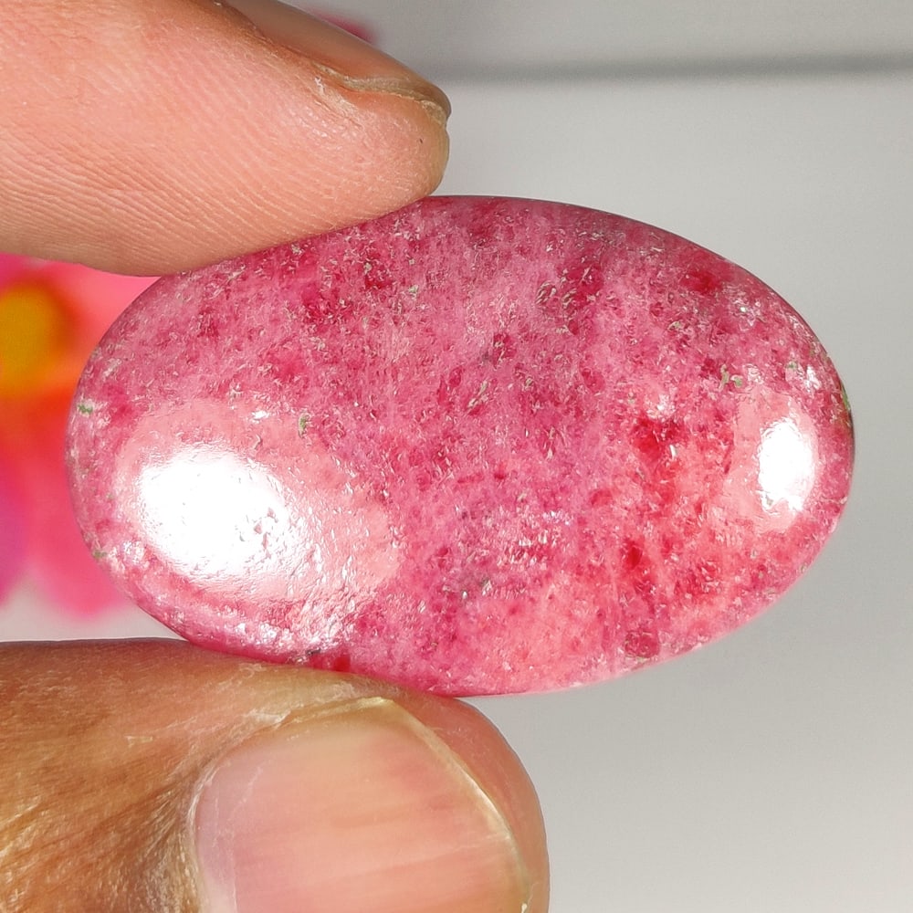 34.59 Ct Natural Pink Rhodonite Oval Cab (1 of 2)