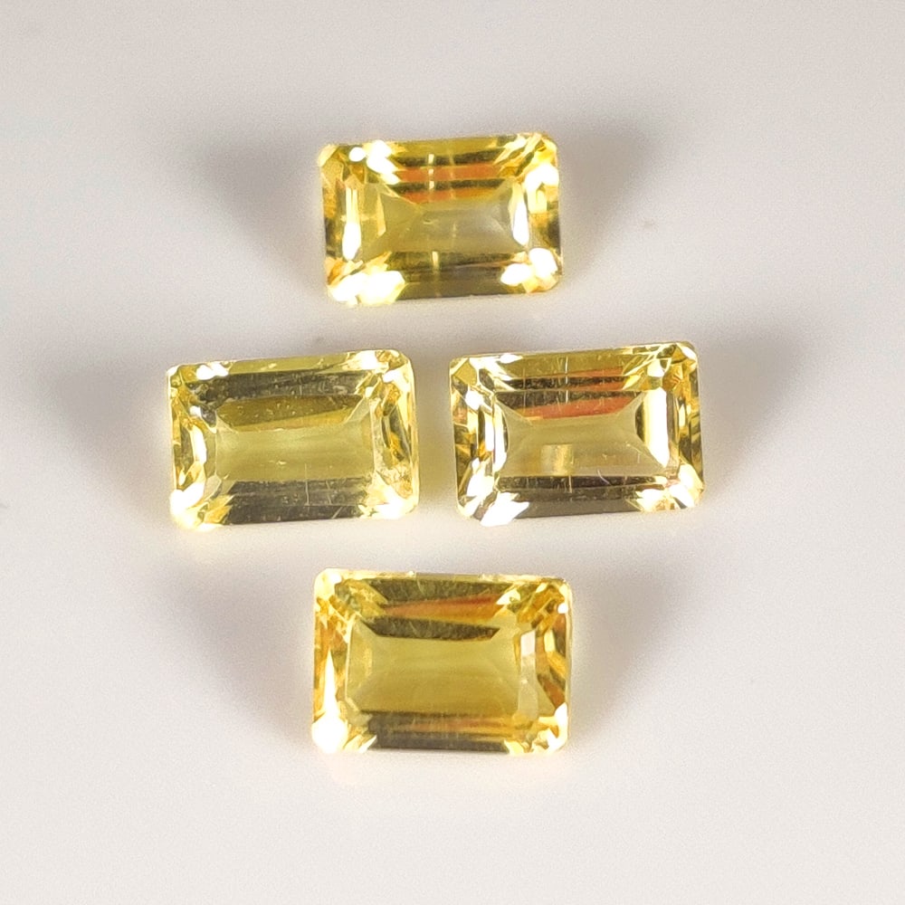 2.81 Ct Natural Yellow Citrine OCtagon Cut Set: Weight - 2.81 Ct / Size - 6.00 x 4.00 mm / 4 Pc's / Shape - OCtagon Cut / Color - Yellow / Clarity - VVS / Origin - Brazil / Treatment - Heated