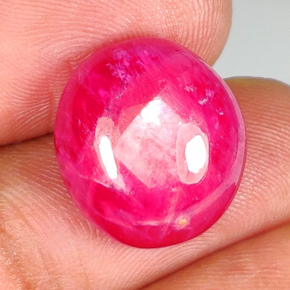 21.42 Ct Natural Pinkish Red Ruby Oval Cab (1 of 2)