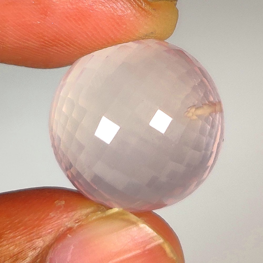 30.35 Ct Natural Rose Quartz Drilled Round Briolette (1 of 2)