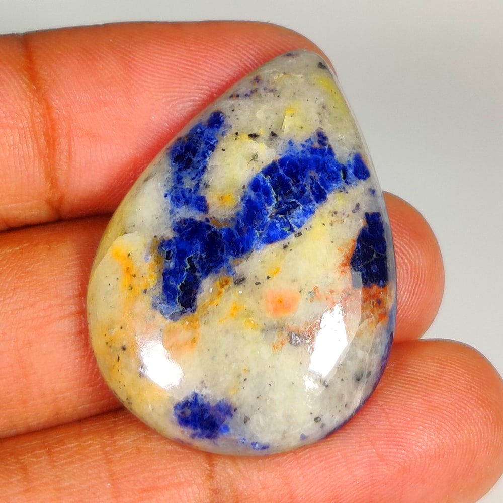 46.28 Ct Natural Sodalite Pear Cab (1 of 2)