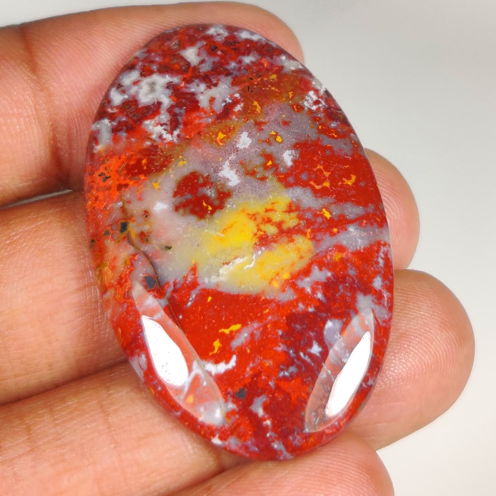 50.19 Ct Natural Blooodstone Jasper Quartz Pear Cab (1 of 2)