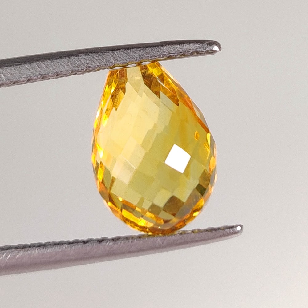 3.67 Ct Natural Yellow Citrine Drilled Fancy Pear Drop Beads (1 of 2)