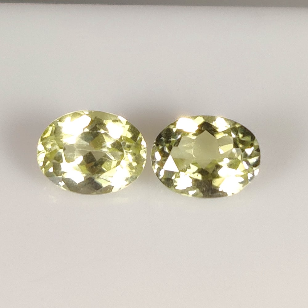 3.25 Ct Natural Sillimanite Oval Cut Pair: Weight - 3.25 Ct / Dimensions -8.00 x 6.20 x 4.50 mm / 2 Pc's / Shape - Oval Cut / Color - Greenish Yellow / Clarity - VVS / Origin - Madagascar / Comments - None
