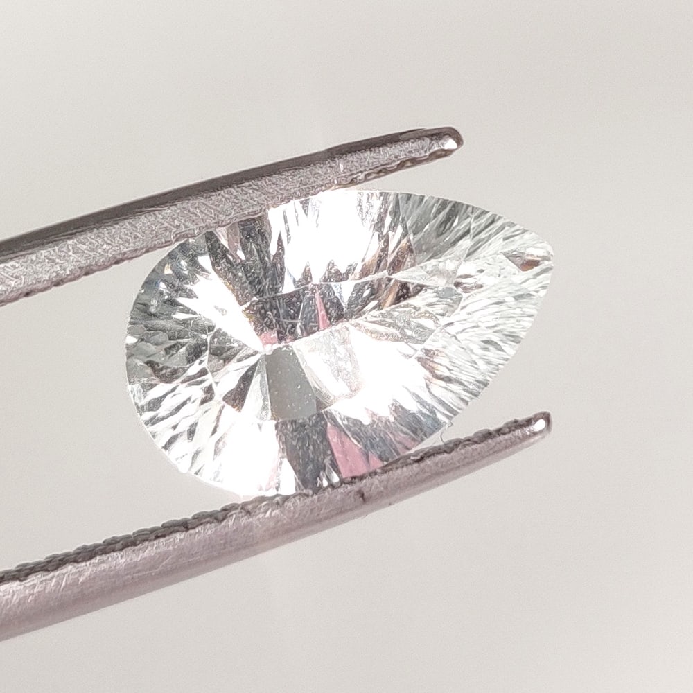 3.26 Ct Natural Colorless Quartz Pear Concave Cut (1 of 2)