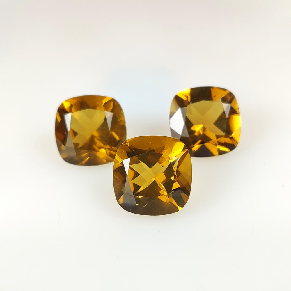 18.77 Ct Natural Honey Quartz Cushion Cut Set