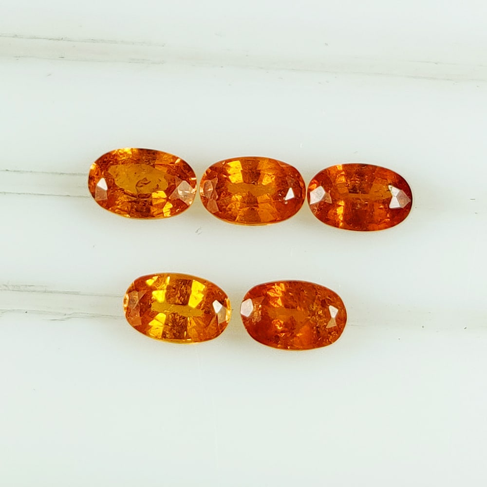 2.23 Ct Natural Orange Spessarite Garnet Oval Cut Set (1 of 3)