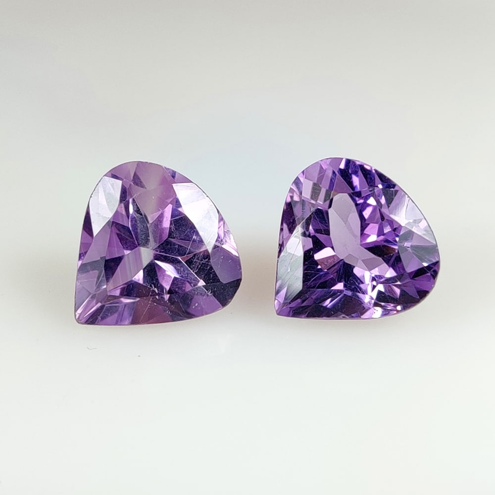 12.67 Ct Natural Purple Amethyst Pear Cut Pair (1 of 3)