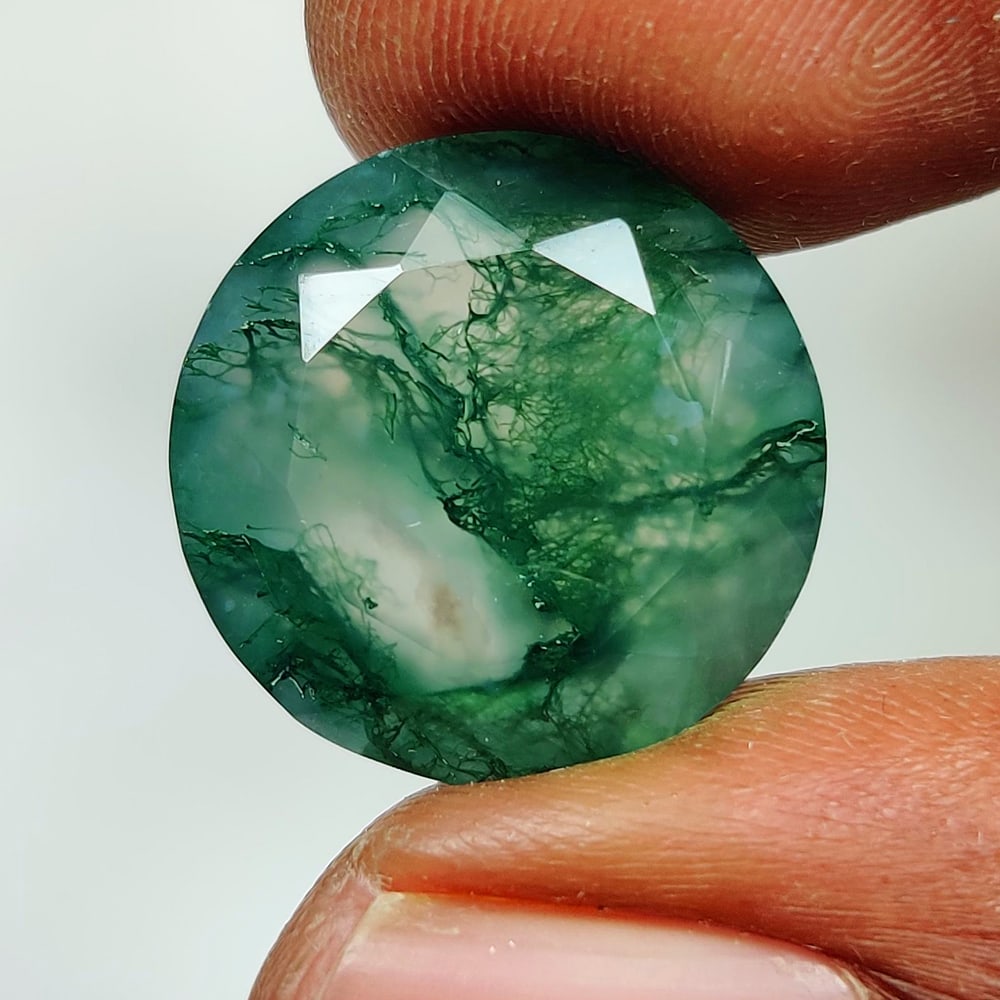 13.40 Ct Natural Moss Agate Round Cut (1 of 2)