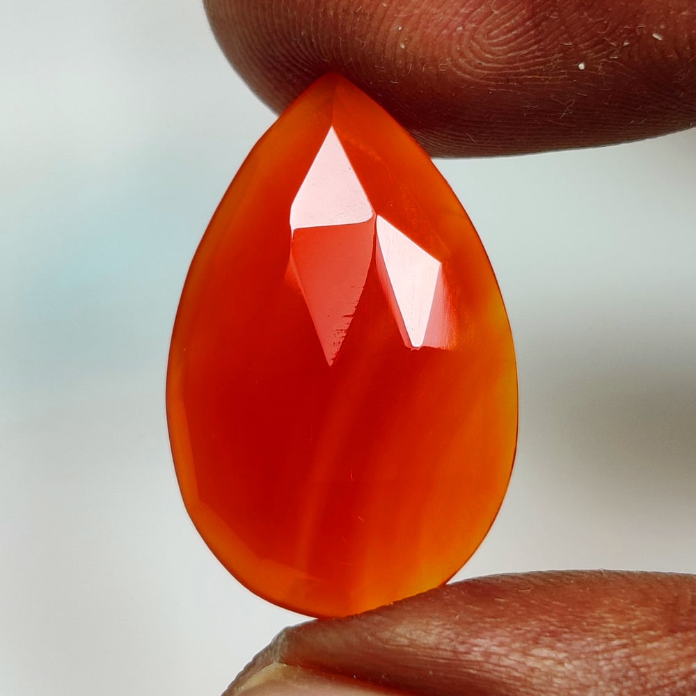 8.15 Ct Natural Orange Onyx Pear Cut (1 of 2)