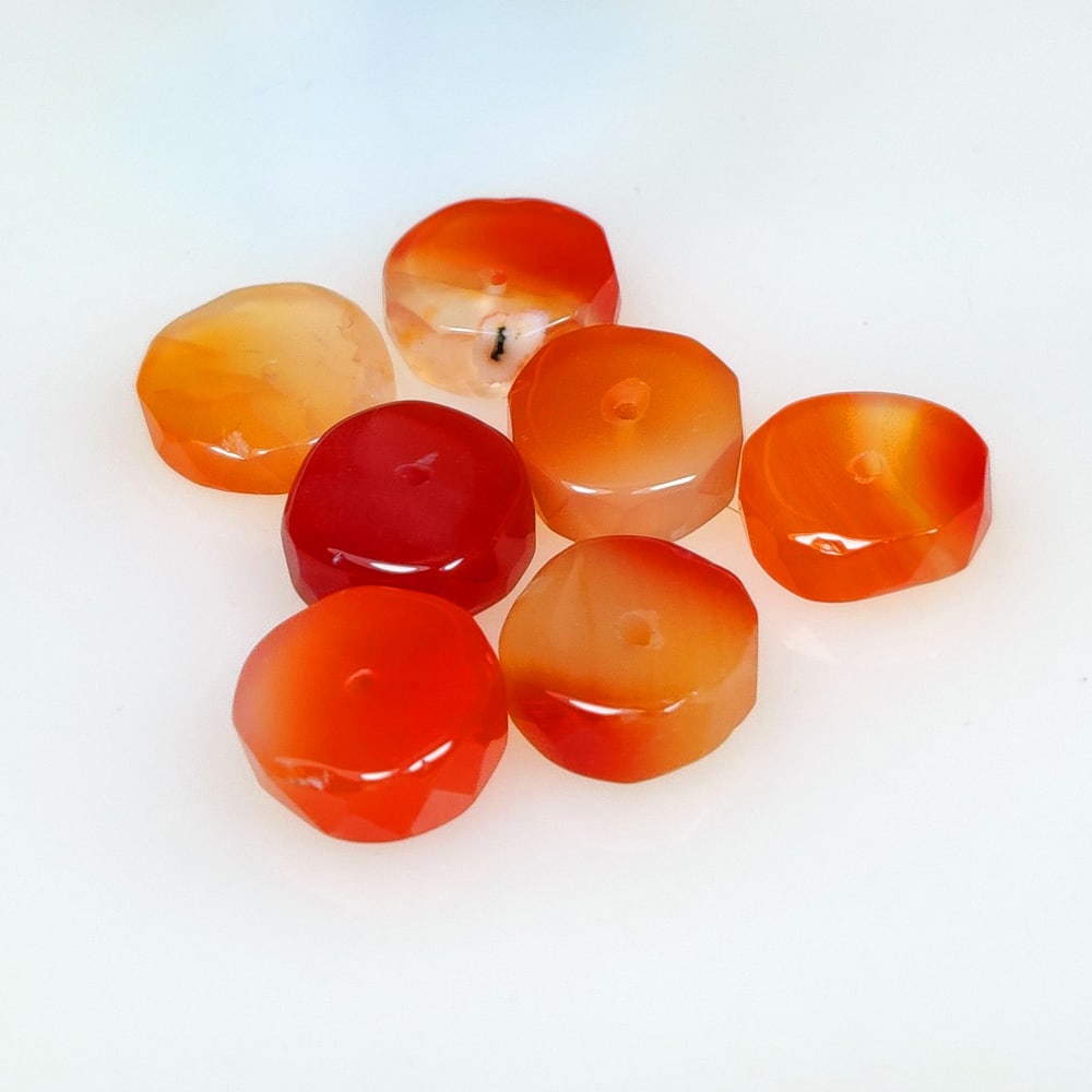 13.00 Ct Natural Orange Carnelian Round Cut Beads (1 of 2)
