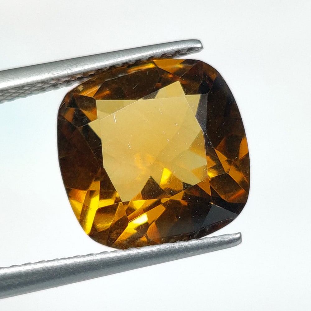 5.84 Ct Natural Honey Quartz Cushion Cut (1 of 2)
