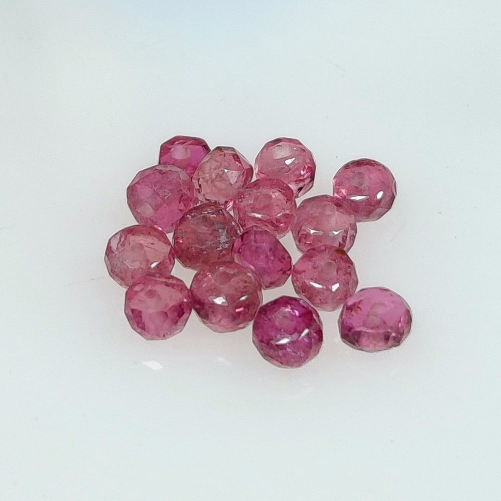 2.56 Ct Natural Pink Tourmaline Round Drilled Beads (1 of 2)