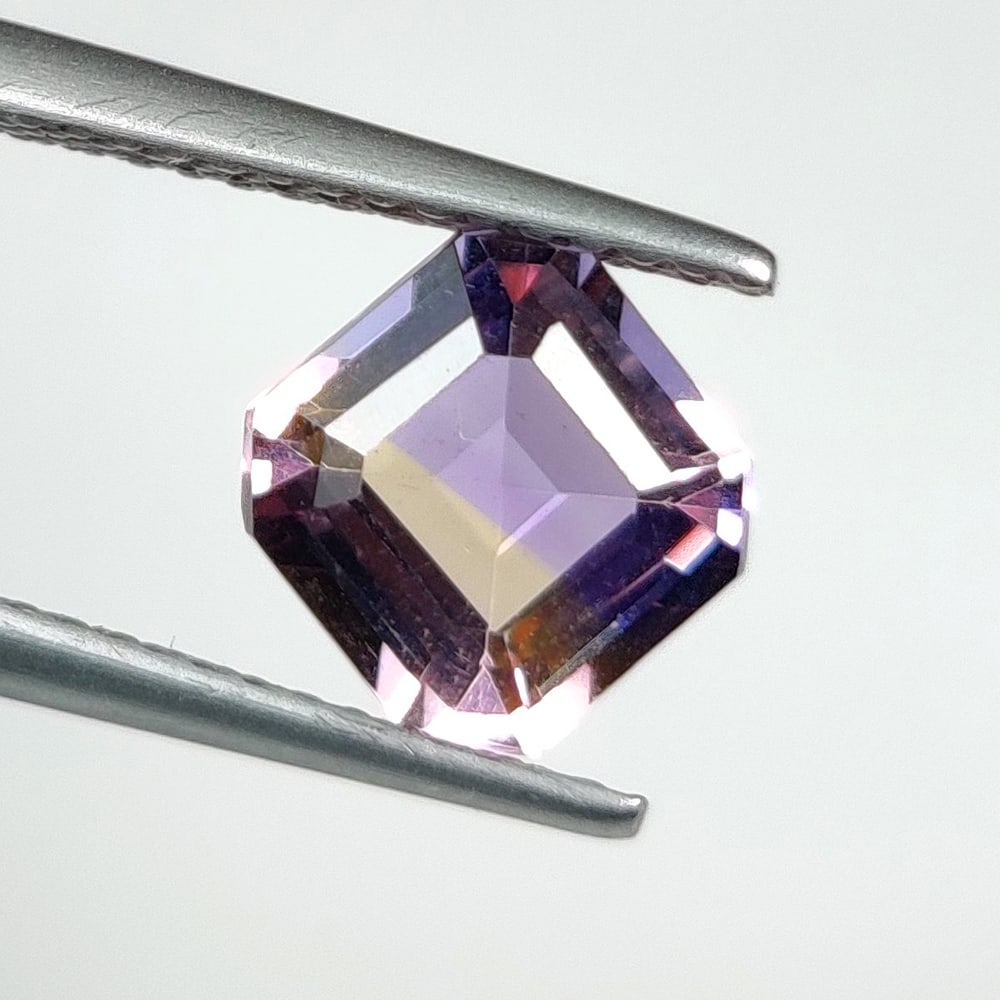 1.55 Ct Natural Bicolor Ametrine Square Octagon Cut: Weight - 1.55 Ct / Dimensions - 7.20 x 7.10 x 4.80 mm / Shape - Square Cut / Color - Bicolor / Clarity - VVS / Origin -Brazil / Treatment - None