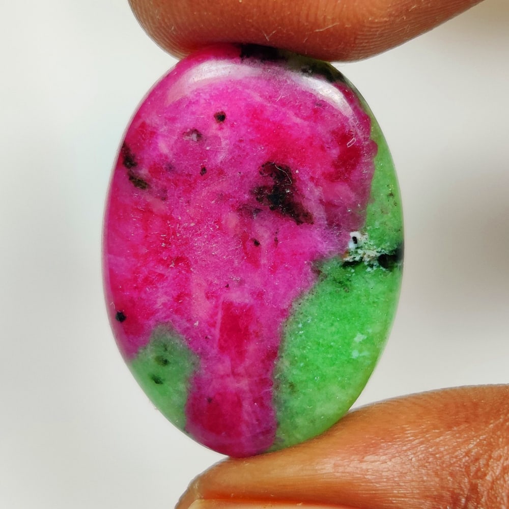 19.01 Ct Natural Ruby-Zoisite Oval Cab (1 of 2)