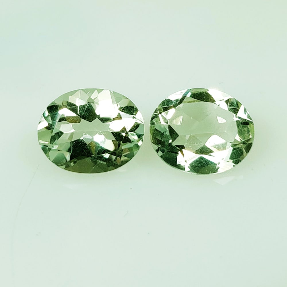 5.97 Ct Natural Green Amethyst Round Pair (1 of 2)