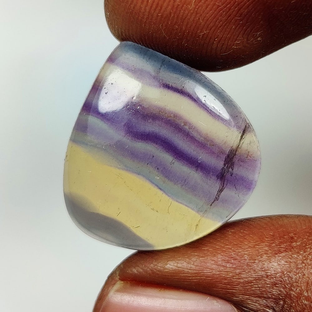 20.77 Ct Natural Multi-Color Fluorite Pear Cab (1 of 2)