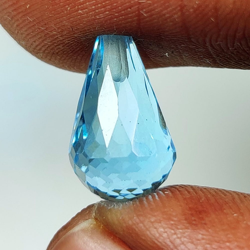 5.77 Ct Natural Blue Topaz Pear Briolette (1 of 2)