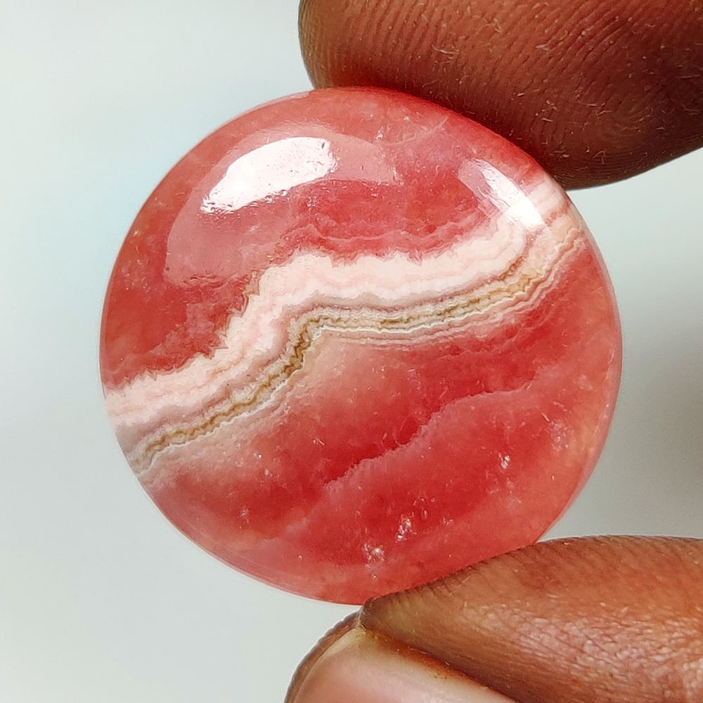 26.88 Ct Natural Pink Rhodochrosite Round Cab (1 of 2)