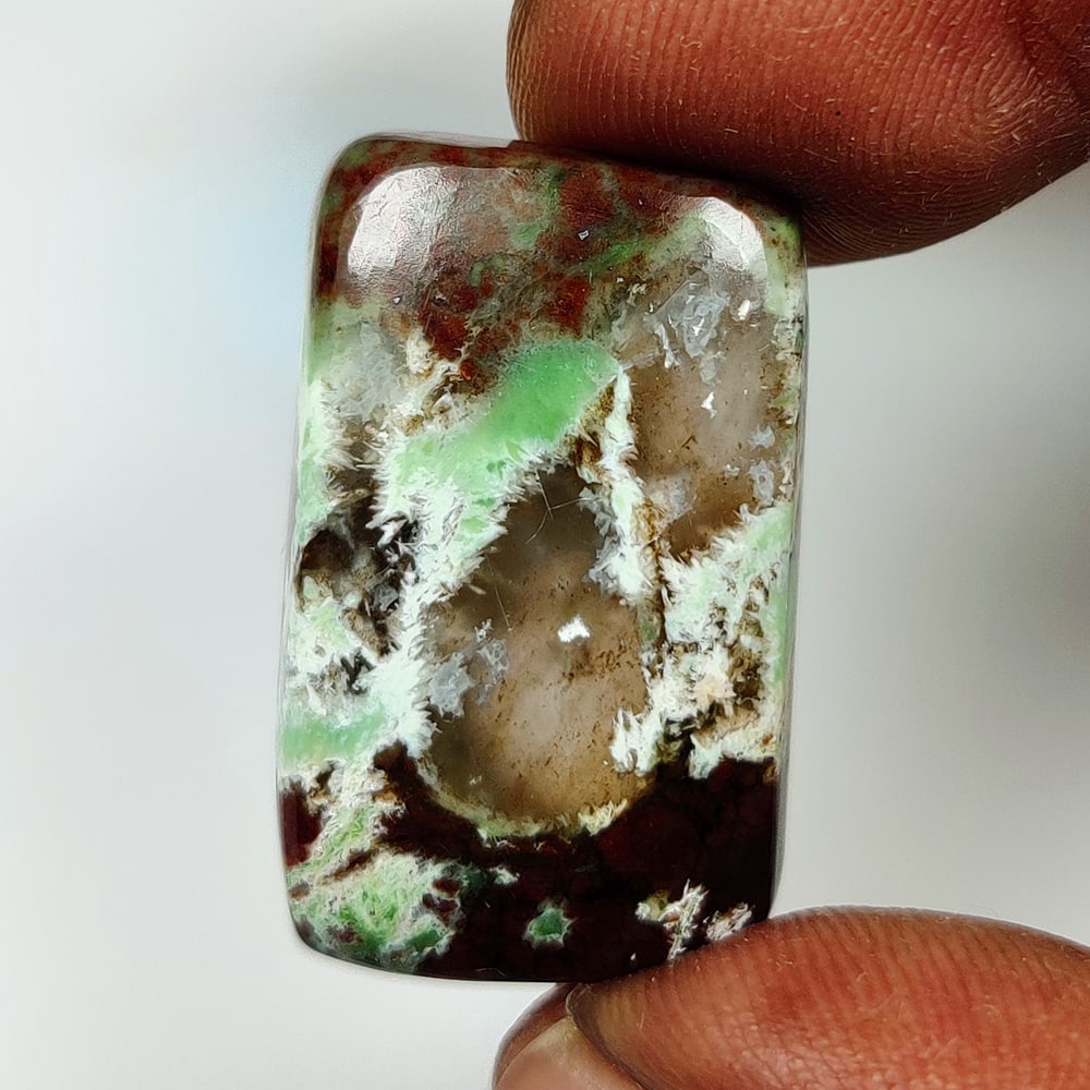 22.85 Ct Natural Chrome-Chalcedony Cushion Cab (1 of 2)