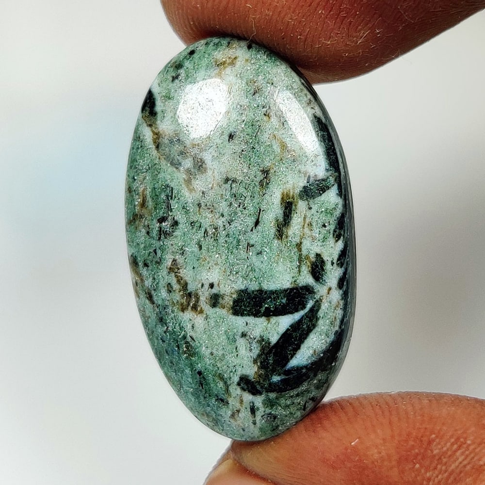 17.98 Ct Natural Hornblende Oval Cab (1 of 2)