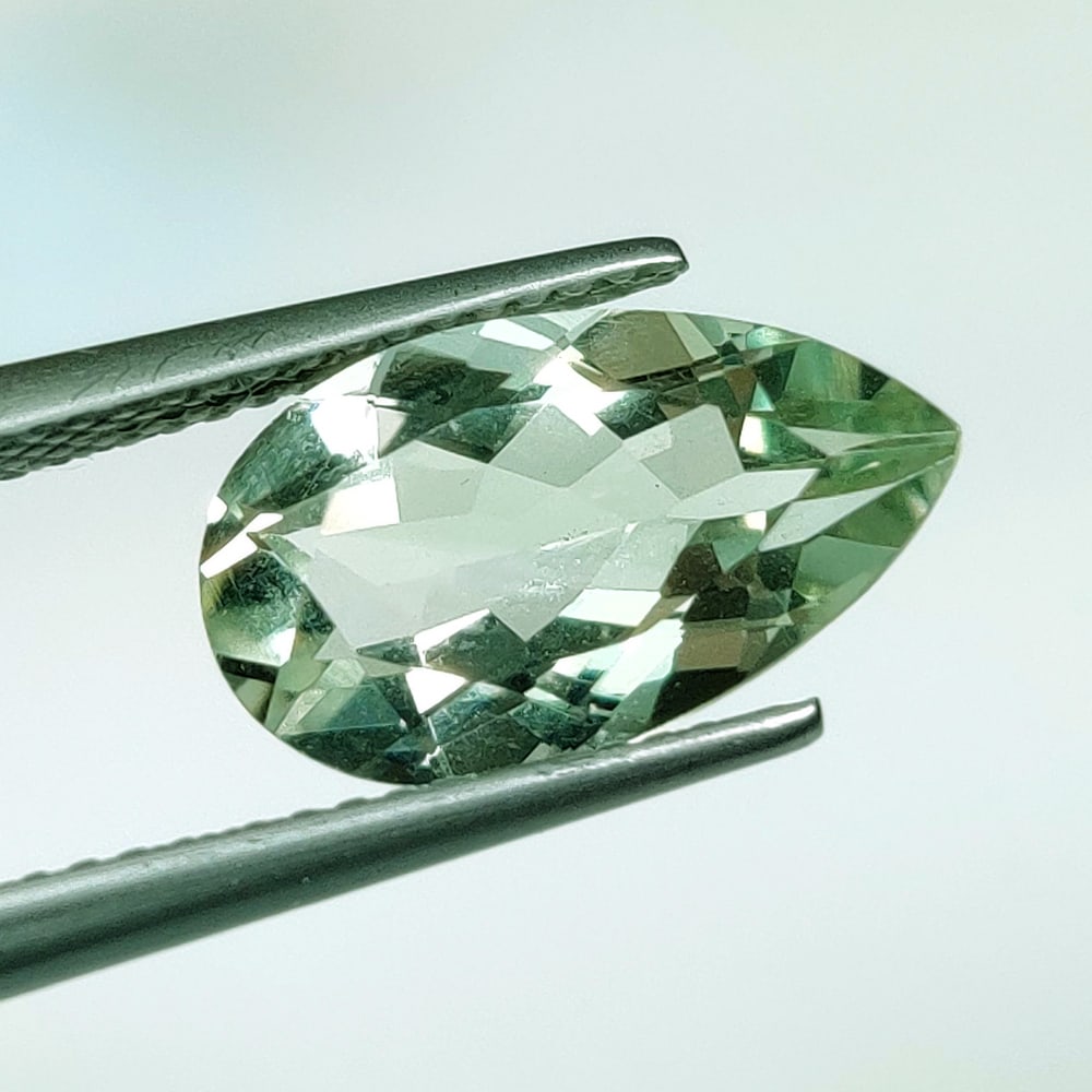 3.48 Ct Natural Green Amethyst Pear Cut (1 of 2)