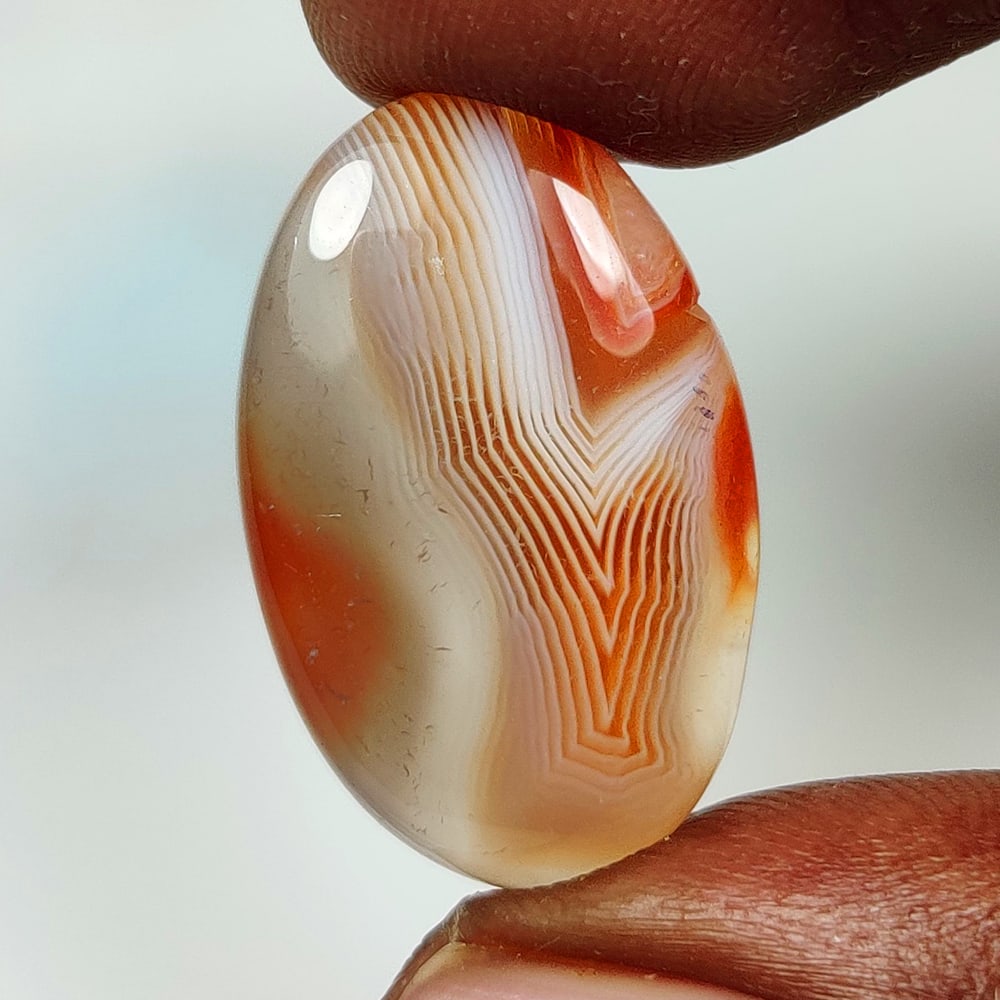 16.55 Ct Natural Orange Botswana Agate Oval Cab (1 of 2)