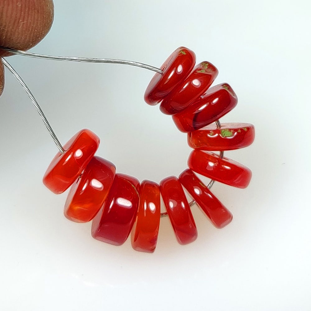 11.82 Ct Natural Orange Carnelian Round Beads (1 of 2)