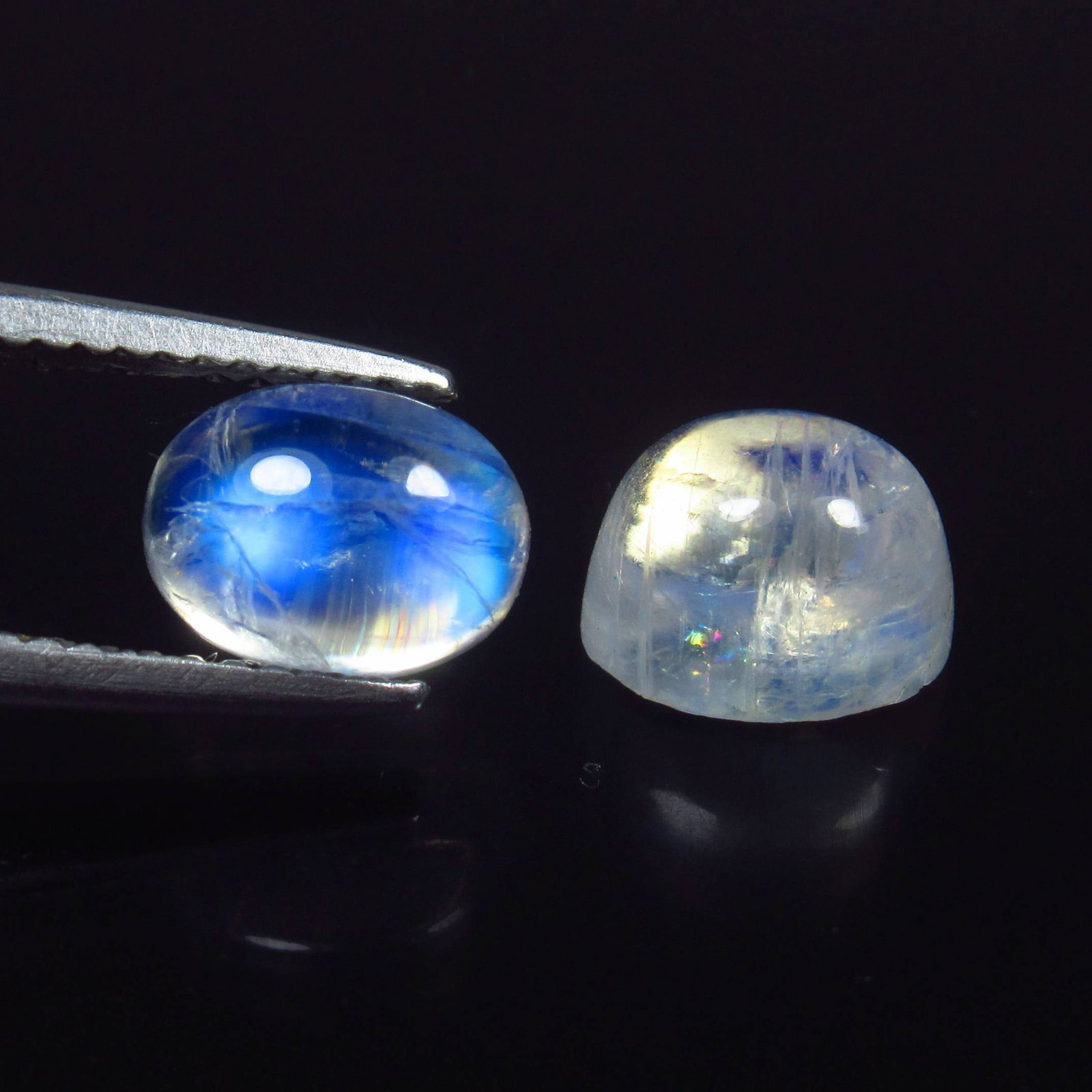 4.03 Ct Natural Blue Tint Moonstone Oval Cab Pair (1 of 2)