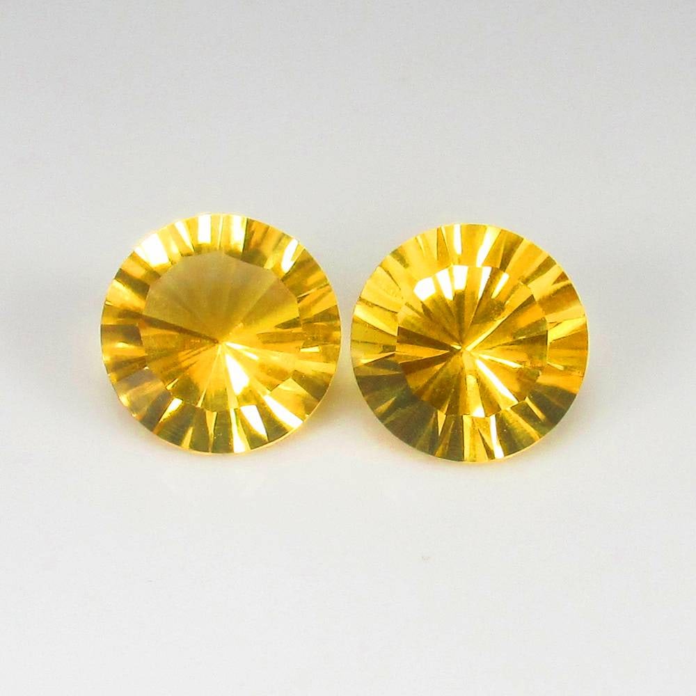 5.11 Ct Natural Yellow Citrine Round Cut Pair (1 of 3)