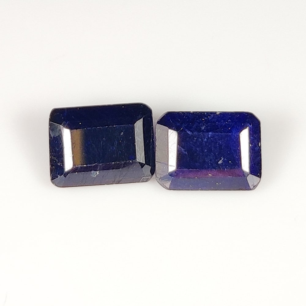 4.32 Ct Natural Blue Sapphire Octagon Cut Pair (1 of 2)