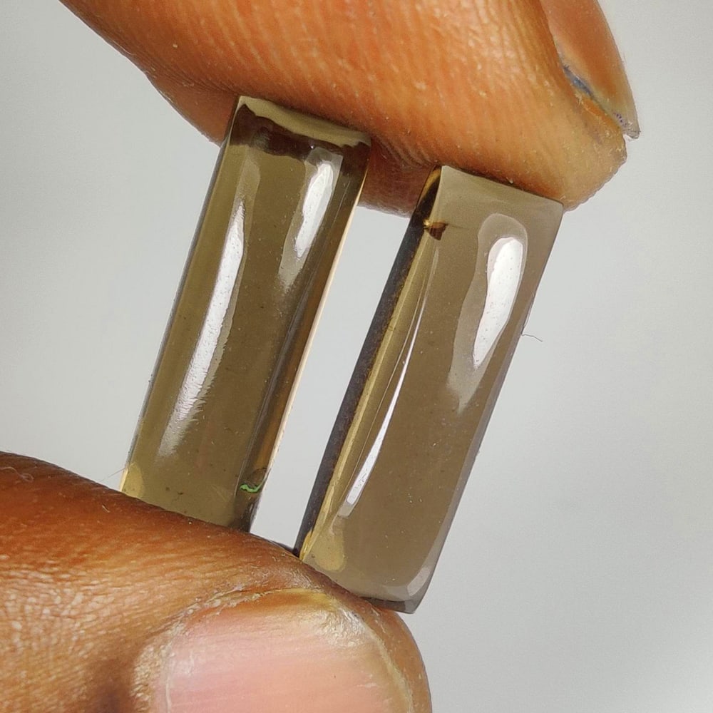 5.50 Ct Natural Choco Smoky Quartz Octagon Cab Pair (1 of 3)