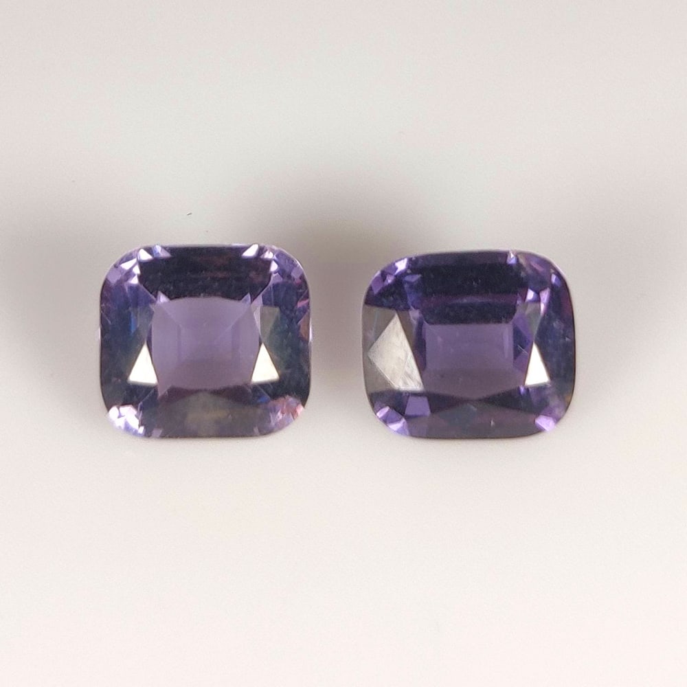 3.05 Ct Natural Spinel Cushion Cut Pair: Weight - 3.05 Ct / Size - 7.20 x 6.50 x 4.00 mm / 2 PC's / Shape - Cushion Cut / Color - Deep Blue / Clarity - VVS / Origin - Mozambique / Treatment - None