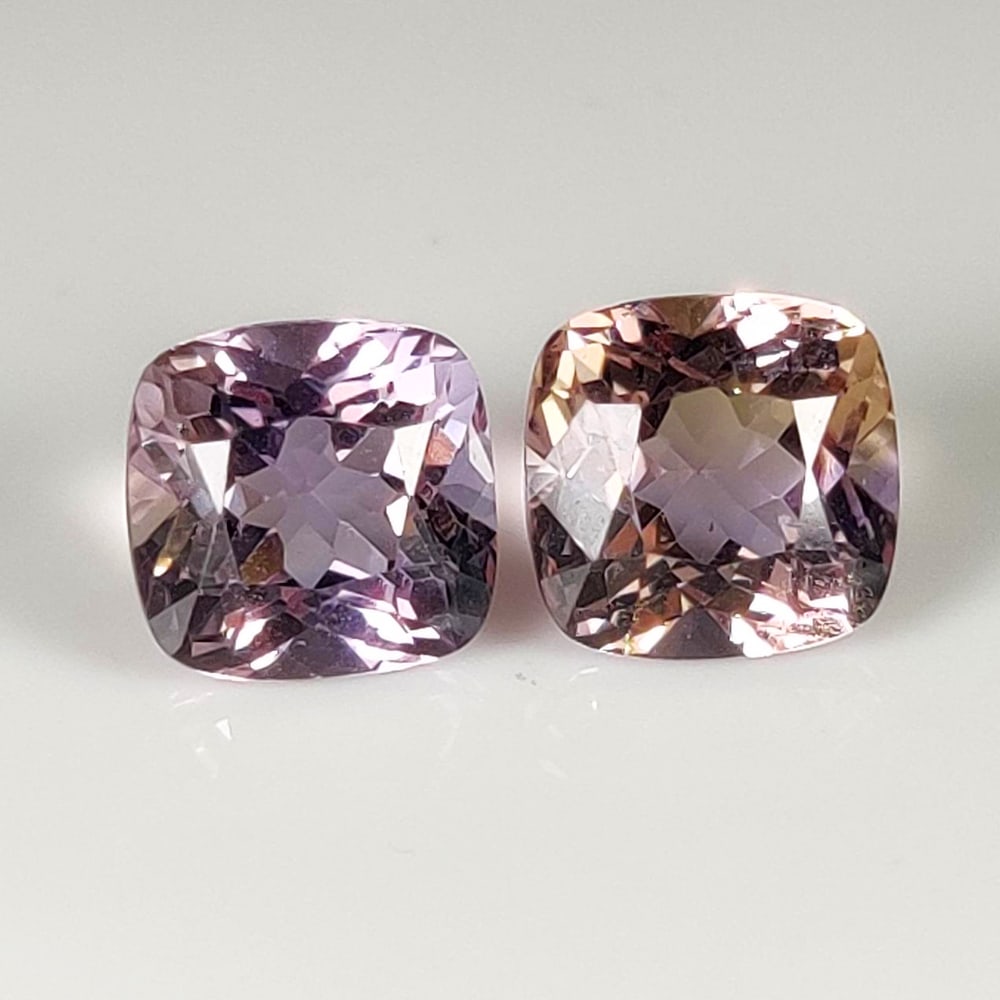 4.77 Ct Natural Bicolor Ametrine Cushion Cut Pair (1 of 2)