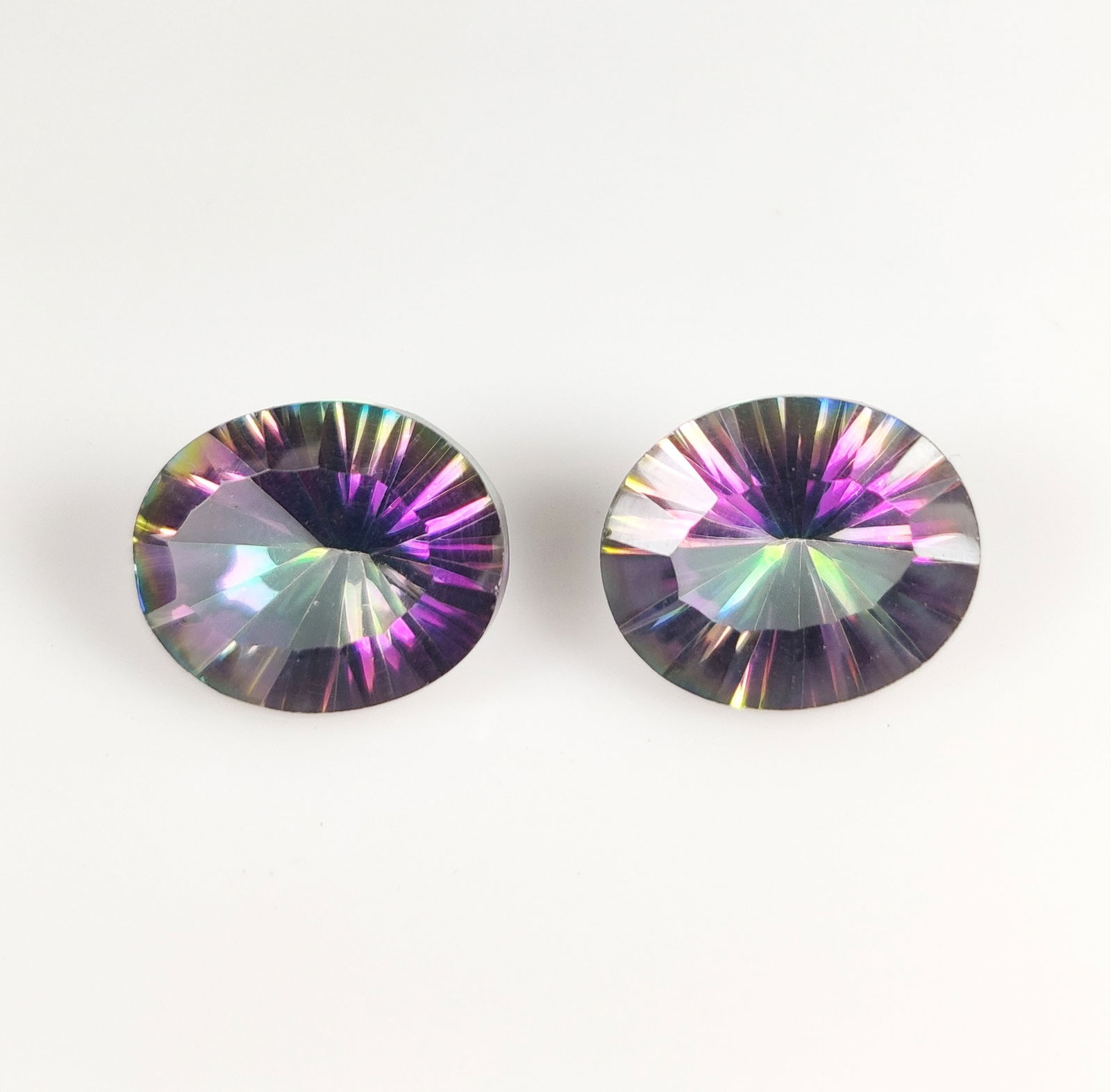 7.96 Ct Natural Mystic Topaz Oval Concave Cut Pair (1 of 3)