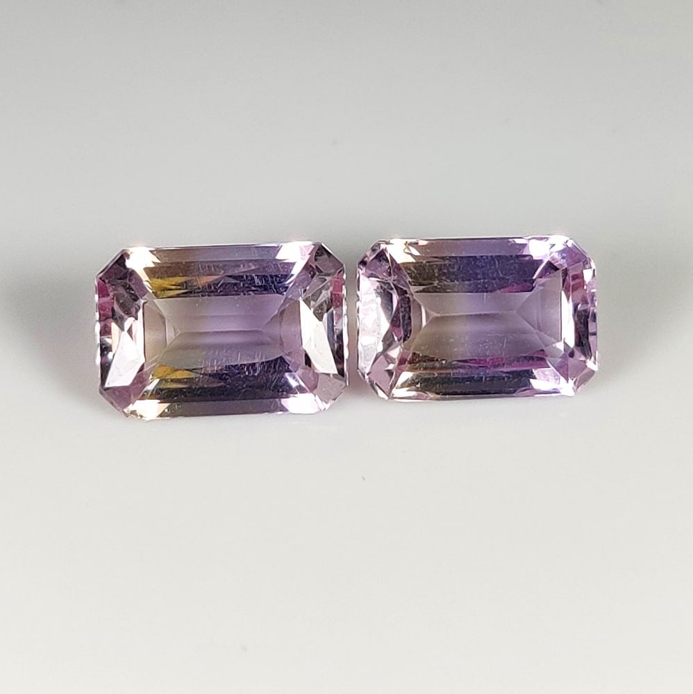 6.08 Ct Natural Bicolor Ametrine Octagon Cut Pair (1 of 3)