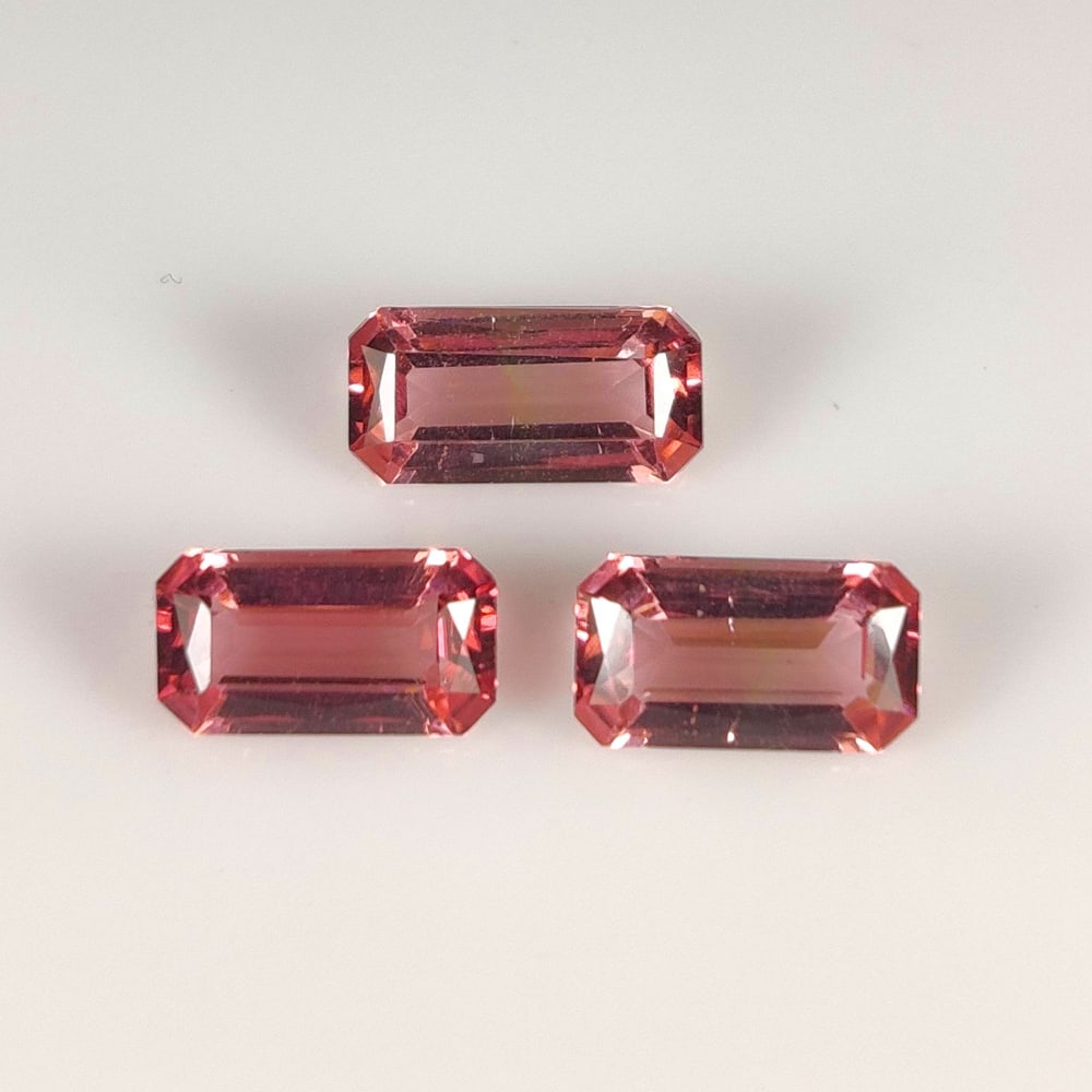 4.20 Ct Natural Pink Tourmaline Octagon Cut Set (1 of 2)