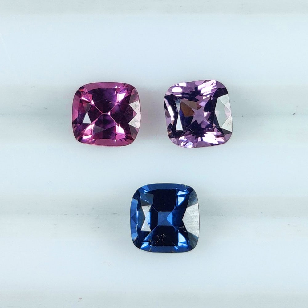 2.50 Ct Natural Spinel Cushion Cut Set (1 of 3)