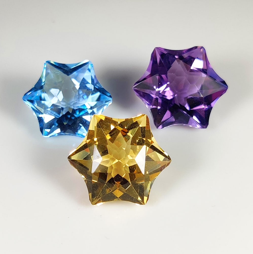 27.11 Ct Natural Semi Precious Stones Star Cut Set (1 of 2)