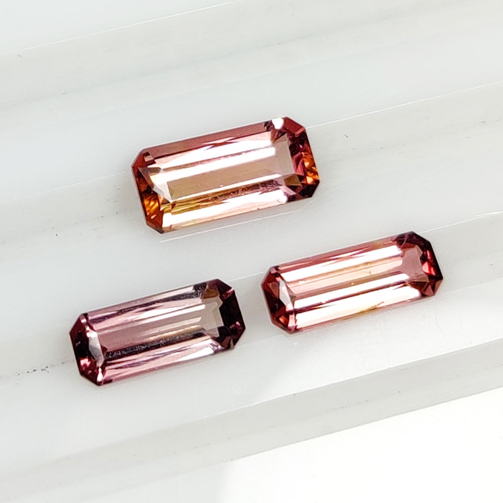 4.21 Ct Natural Pink Tourmaline Octagon Cut Set (1 of 2)