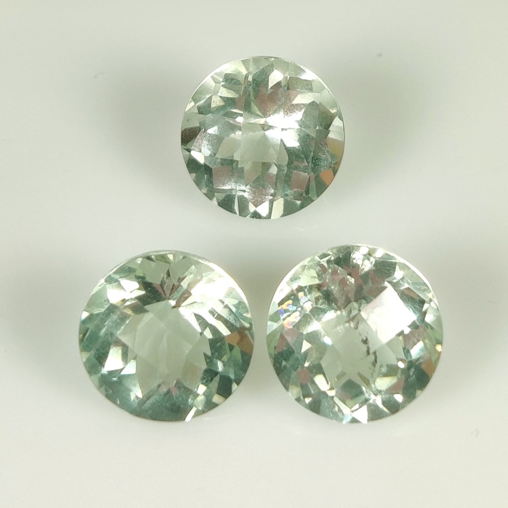 11.65 Ct Natural Green Amethyst Round Cut Set (1 of 2)