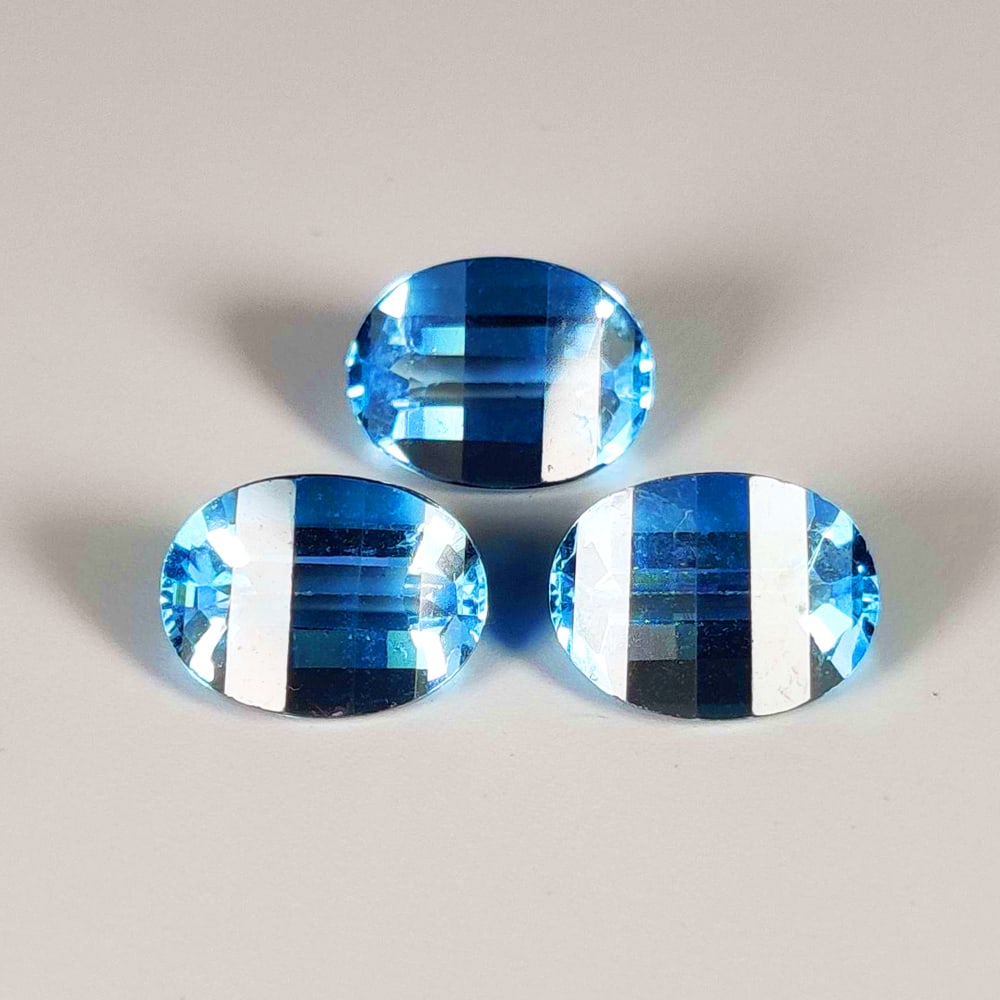4.28 Ct Natural Blue Topaz OVal Cut Set (1 of 2)