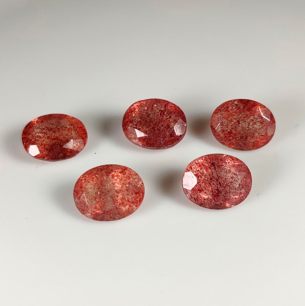 13.69 Ct Natural Lepitochrosite Oval Cut Set (1 of 2)