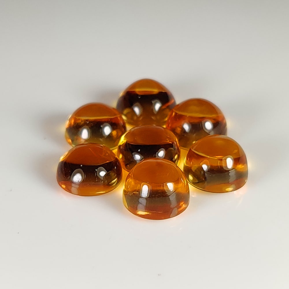 10.44 Ct Natural Yellow Citrine Round Cab Set (1 of 2)