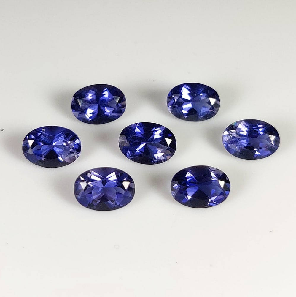 4.46 Ct Natural Violet-Blue Iolite Oval Cut Set (1 of 3)