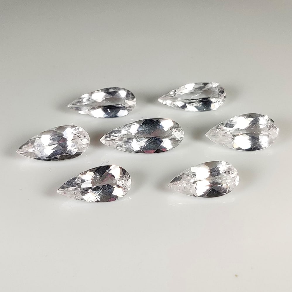 10.61 Ct Natural Danburite Pear Cut Set: Weight - 10.61 Ct / Dimensions - 11.0x5.5 - 14.0x6.0 mm / 7 Pc's / Top Class Quality / Pear Cut / Origin - Mexico / Treatment - None