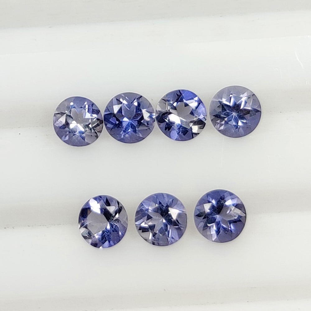 1.43 Ct Natural Iolite Round Cut Set (1 of 3)