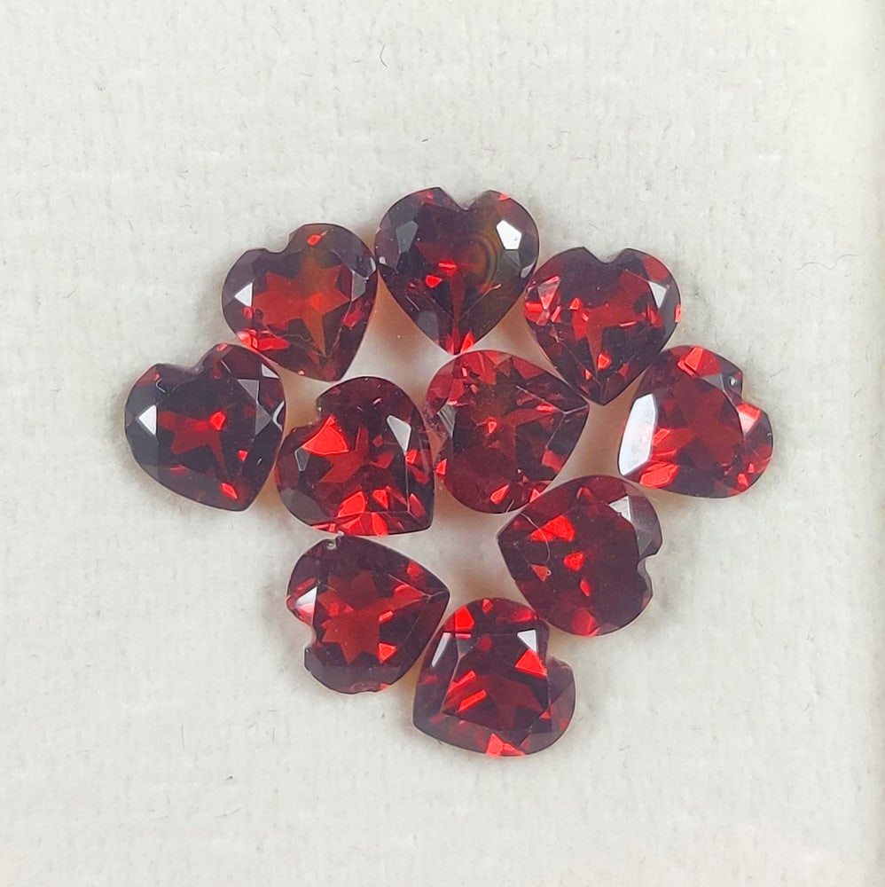 8.84 Ct Natural Almandite Garnet Heart Cut Set (1 of 2)